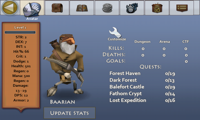 Top Android Game Pocket Legends Character Skills Menu