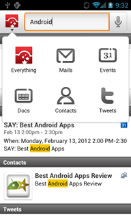 Top Android App CloudMagic Search Criteria